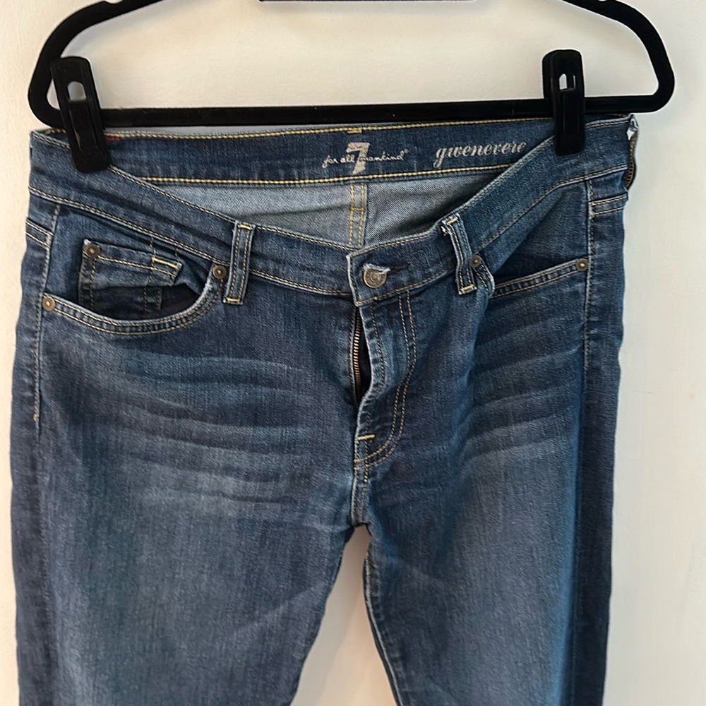 7 for  all Mankind “Gwenevere” dark blue skinny jeans size 32